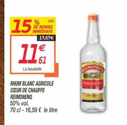 rhum blanc agricole coeur de chauffe reimonenq