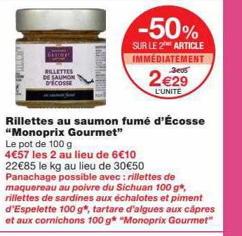 rillettes au saumon fumé d'écosse "monoprix gourmet"