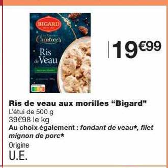 ris de veau aux morilles "bigard"