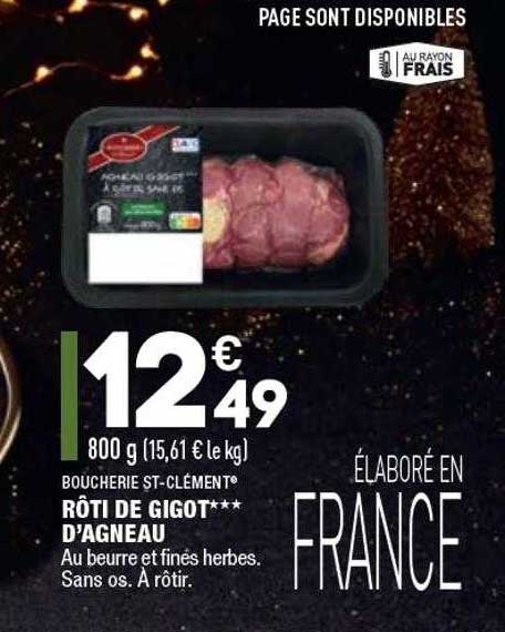rôti de gigot*** d'agneau boucherie st-clément