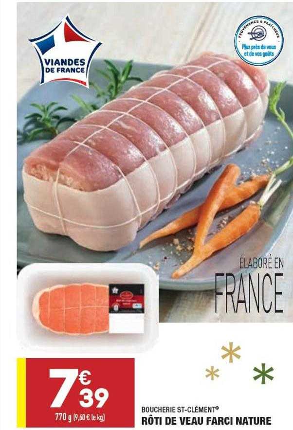 Rôti De Veau Farci Nature Boucherie St-clément