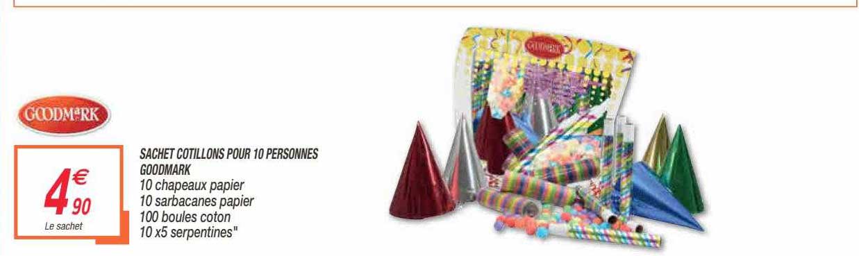sachet cotillons pour 10 personnes goodmark