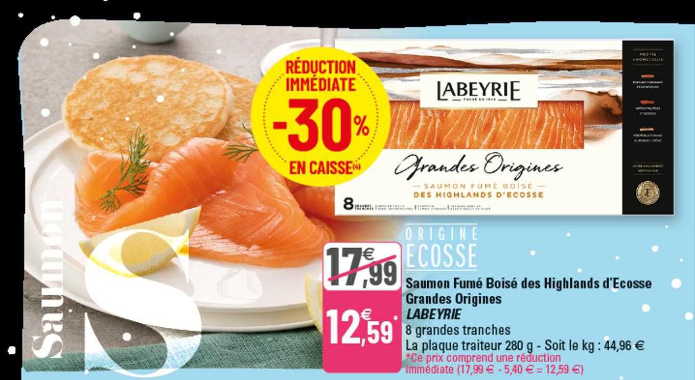 saumon fumé boisé des highlands d'écosse grandes origines labeyrie