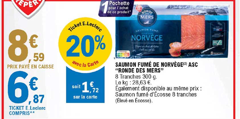 saumon fumé de norvège asc "ronde des mers"