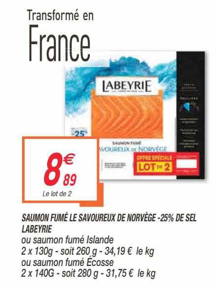 Saumon Fumé Le Savoureux De Norvège -25% De Sel Labeyrie