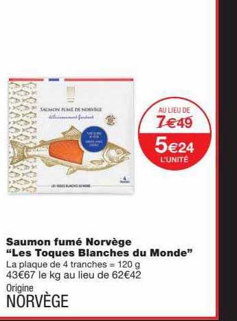 saumon fumé norvège "les toques blanches du monde"
