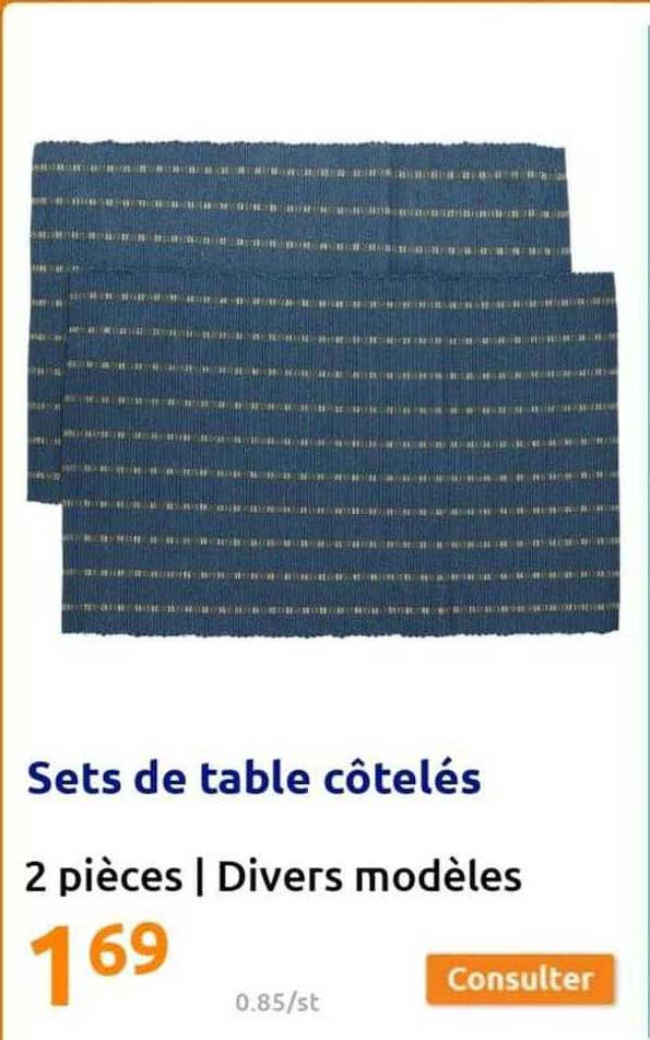 sets de table côtelés