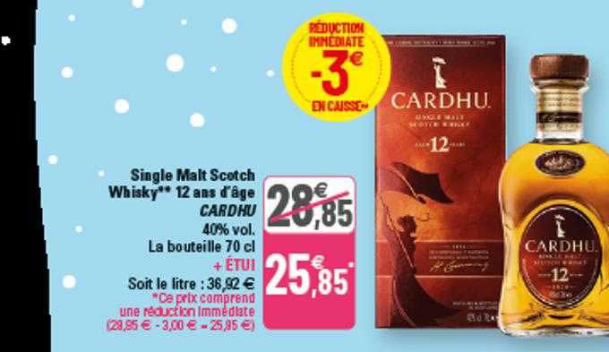 single malt scotch whisky 12 ans d'âge cardhu