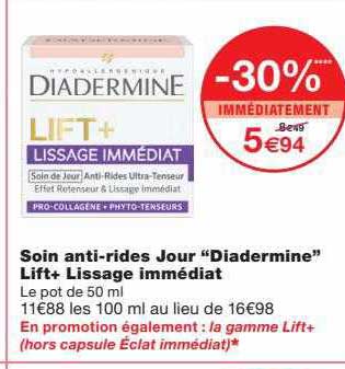 soin anti-rides jour "diadermine" lift+ lissage immédiat