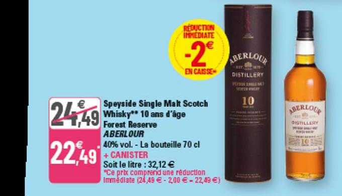 speyside single malt scotch whisky 10 ans d'âge forest reserve aberlour