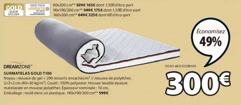 Surmatelas Gold T100 Dreamzone