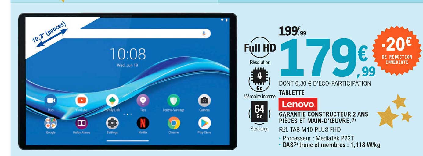 Tablette Tab M10 Plus Fhd Lenovo