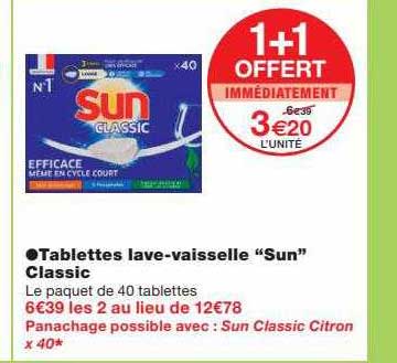tablettes lave-vaisselle "sun" classic