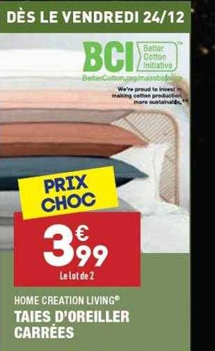 taies d'oreiller carrées home creation living