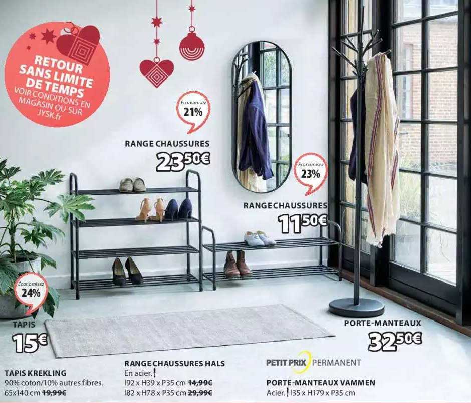 tapis krekling, range chaussures hals, porte-manteaux vammen