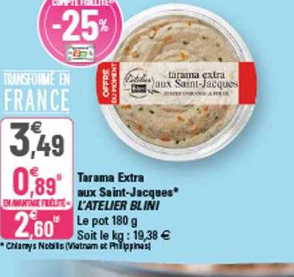 tarama extra aux saint-jacques l'atelier blini