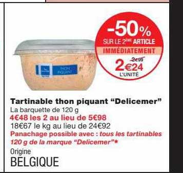 tartinable thon piquant "delicemer"