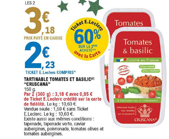 Tartinable Tomates Et Basilic "cruscana"
