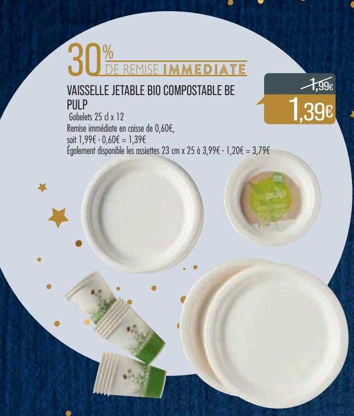 vaisselle jetable bio compostable be pulp
