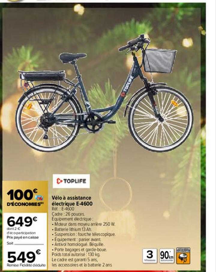 vélo à assistance électrique e-4600 toplife