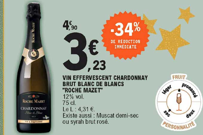 vin effervescent chardonnay brut blanc de blancs "roche mazet"