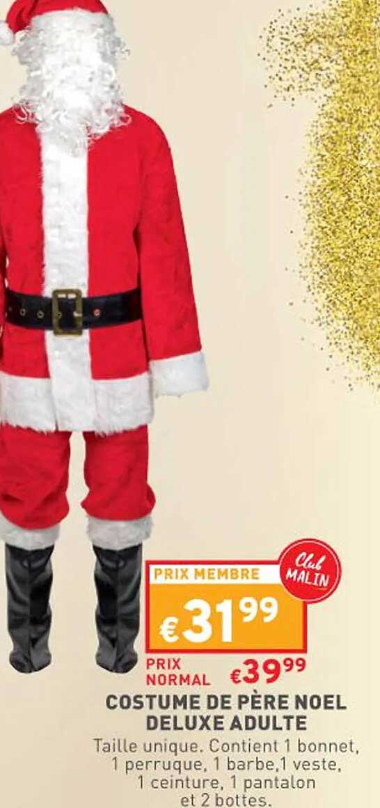costume de père noël deluxe adulte