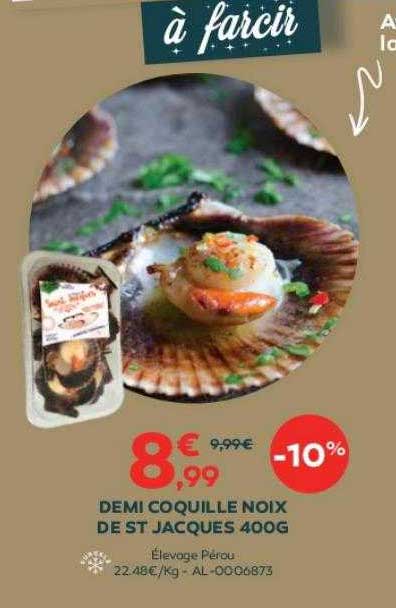 demi coquille noix de st jacques 400 g