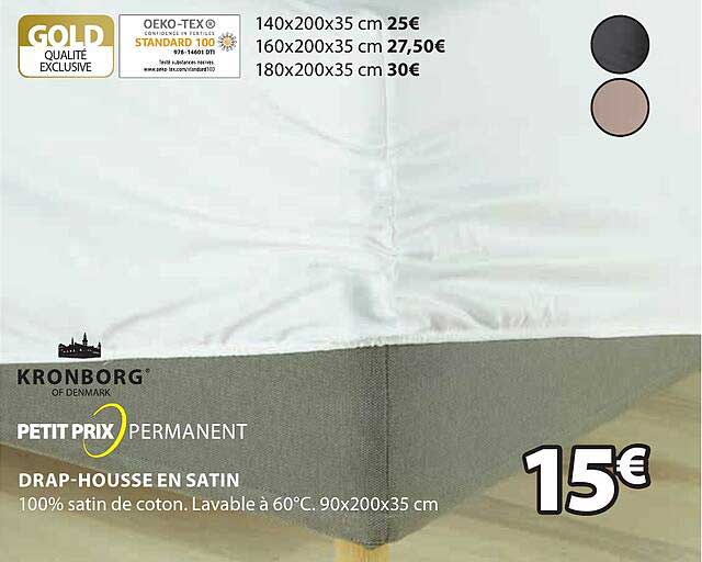 drap-housse en satin kronborg