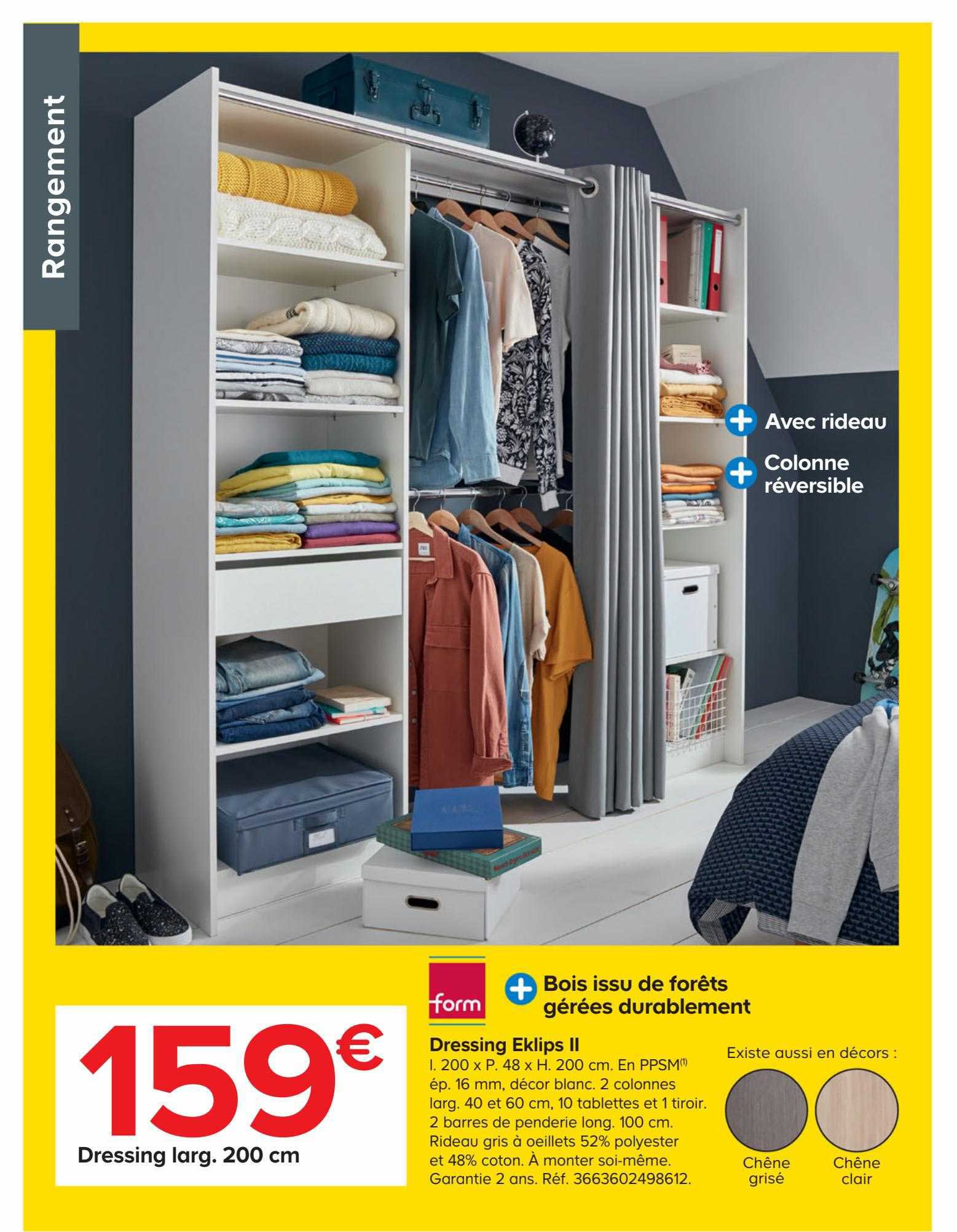 dressing larg 200 cm eklips II form