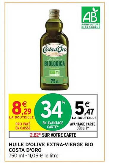 huile d'olive extra-vierge bio costa d'oro