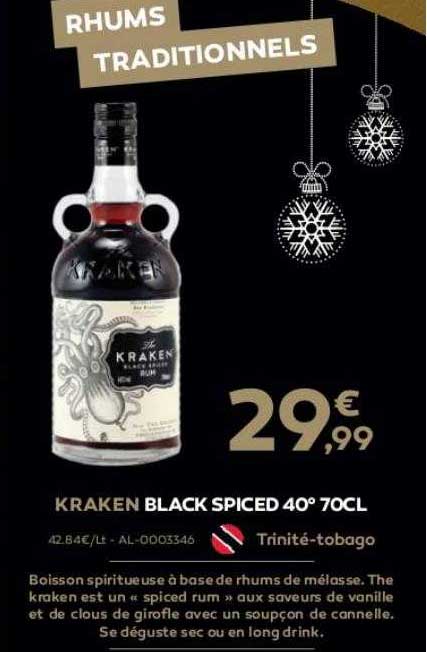 kraken black spiced 40° 70cl
