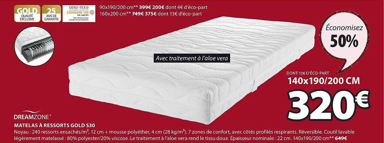 Matelas à Ressorts Gold S30 Dreamzone