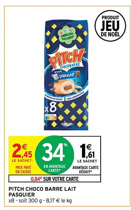 Pitch Choco Barre Lait Pasquier