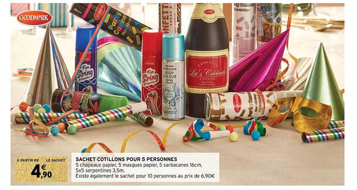 sachet cotillons pour 5 personnes