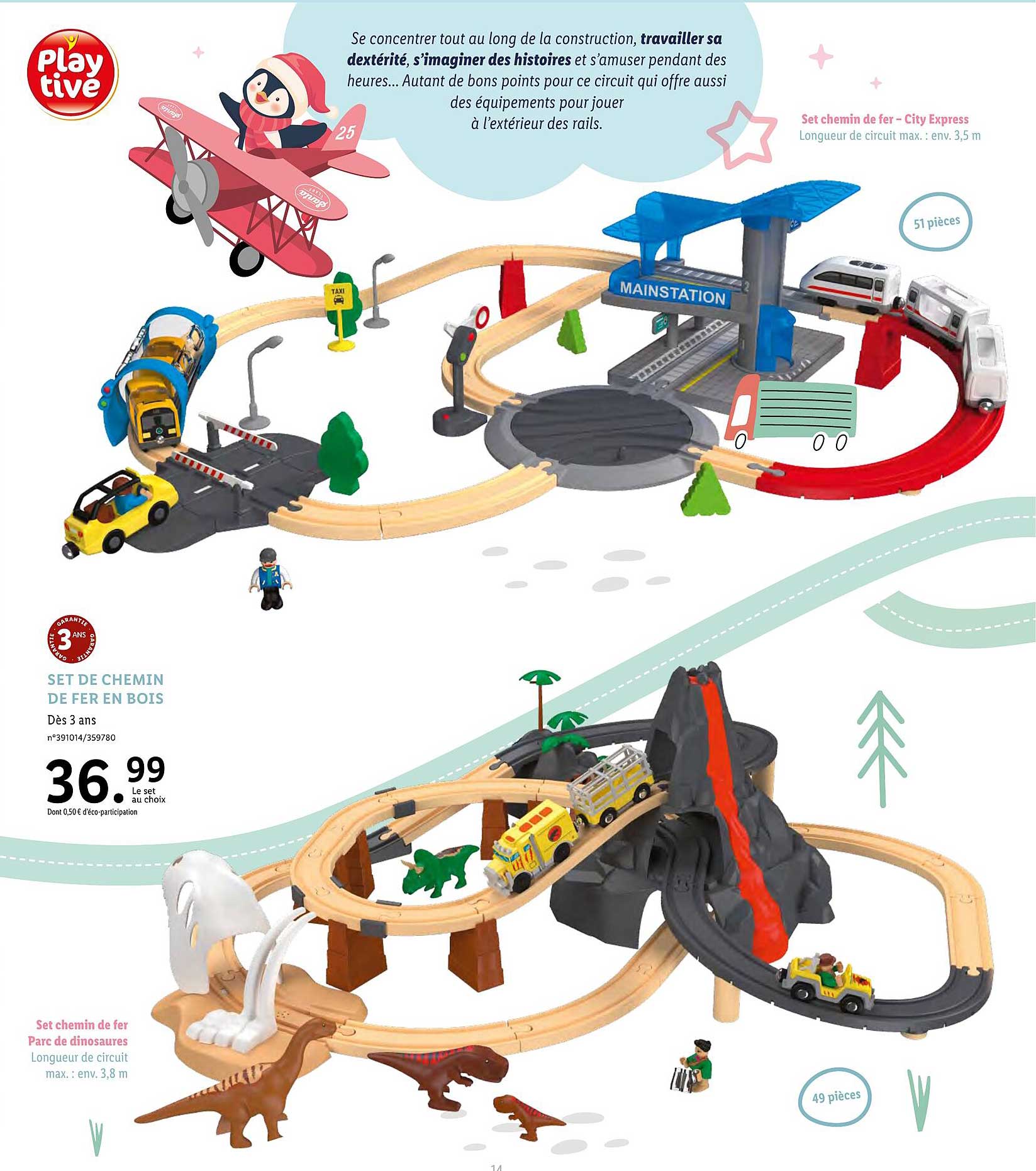 set de chemin de fer en bois play tive