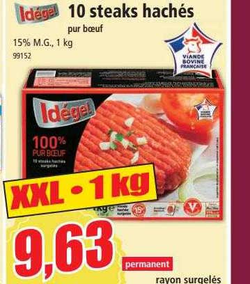 10 Steaks Hachés Pur Bœuf Idégel