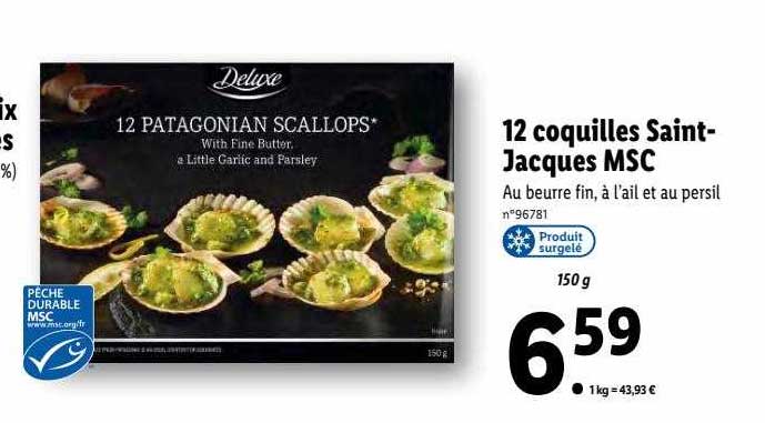 12 coquilles saint-jacques msc deluxe
