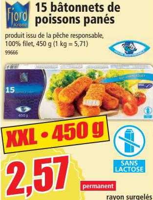 15 Bâtonnets De Poissons Panés Fjord