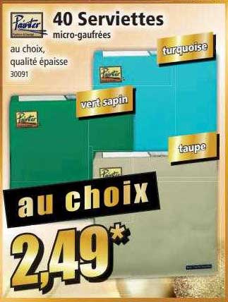 40 serviettes micro-gaufrées painter