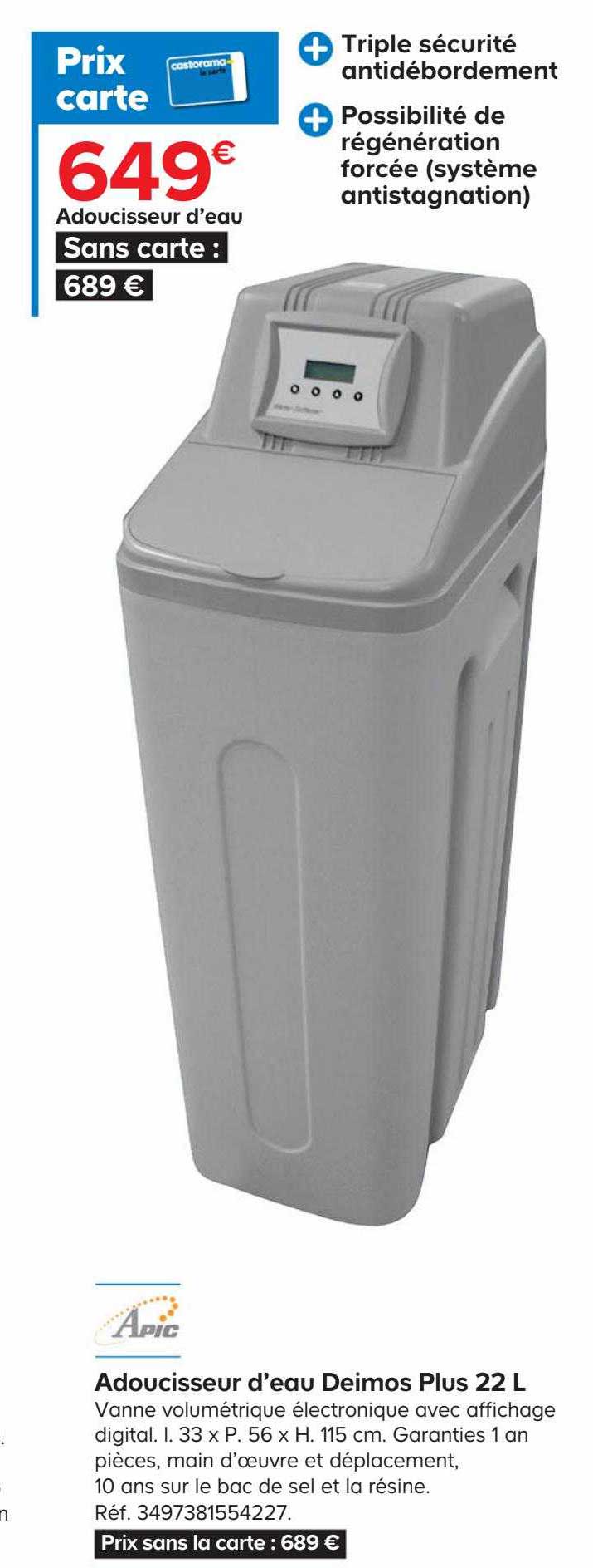 adoucisseur d'eau deimos plus 22l