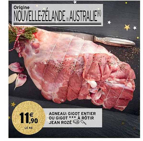 agneau : gigot entier ou gigot***à rôtir jean rozé