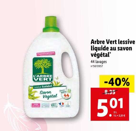 Arbre Vert Lessive Liquide Au Savon Végétal