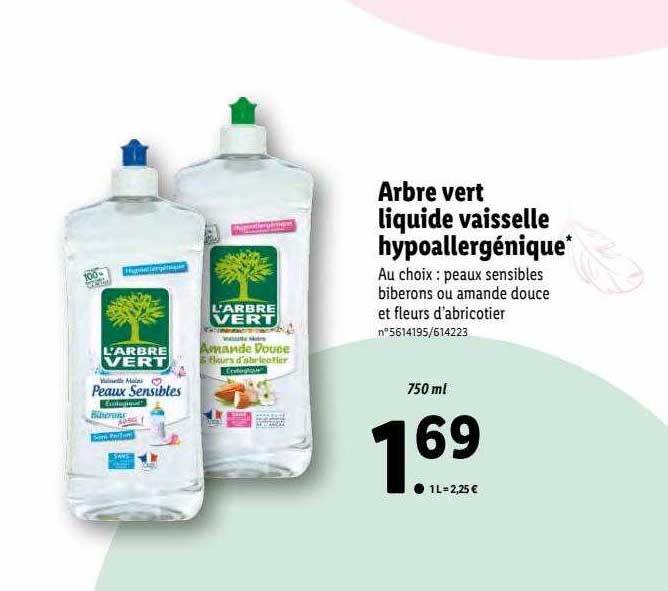 Arbre Vert Liquide Vaisselle Hypoallergénique