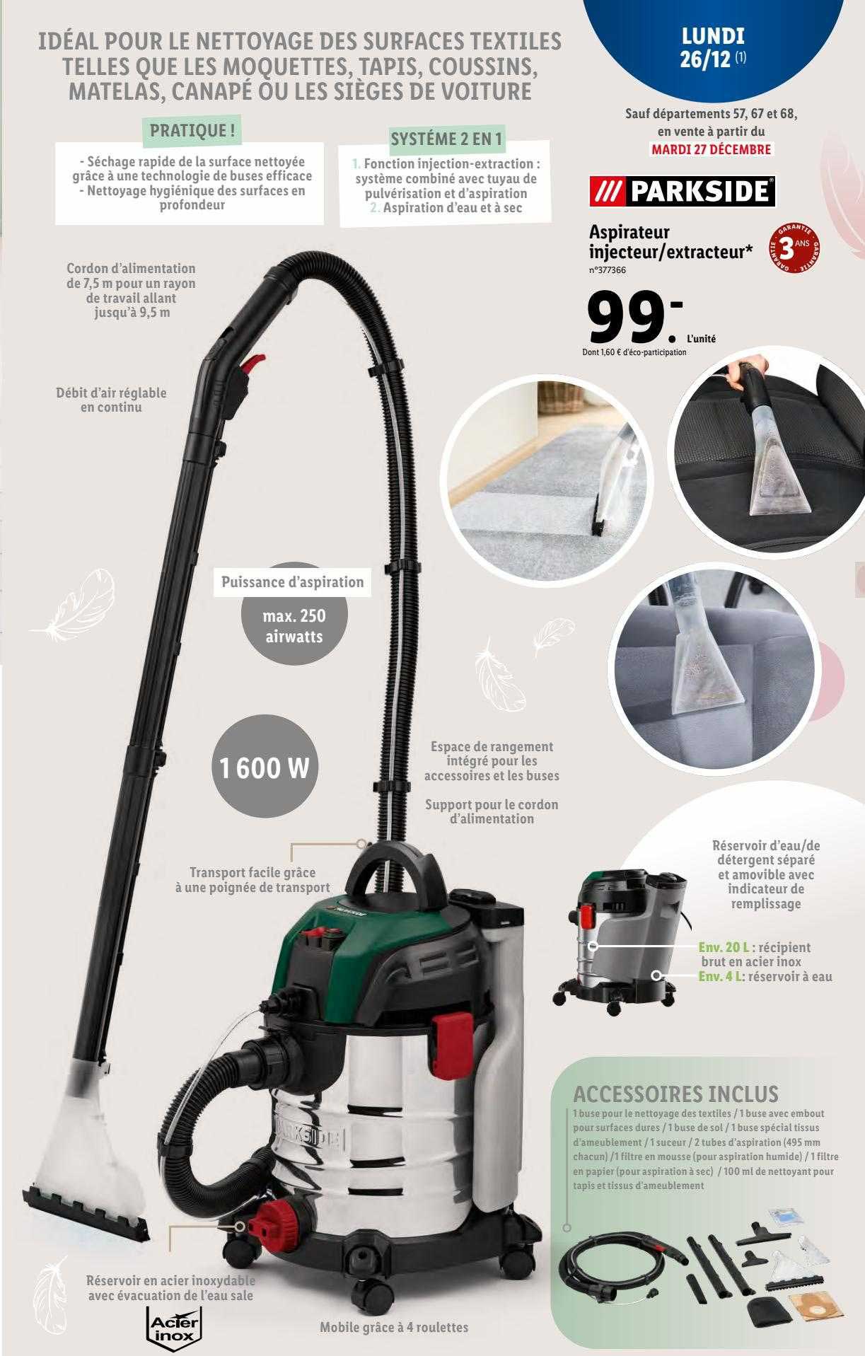 Aspirateur Injecteur-extracteur Parkside