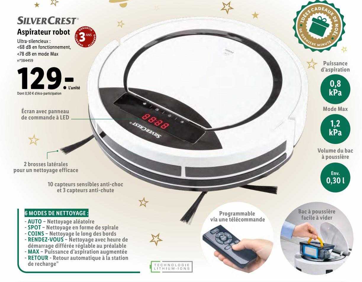 aspirateur robot silver crest