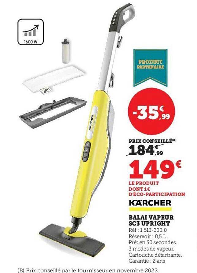 balai vapeur sc3 upright kärcher