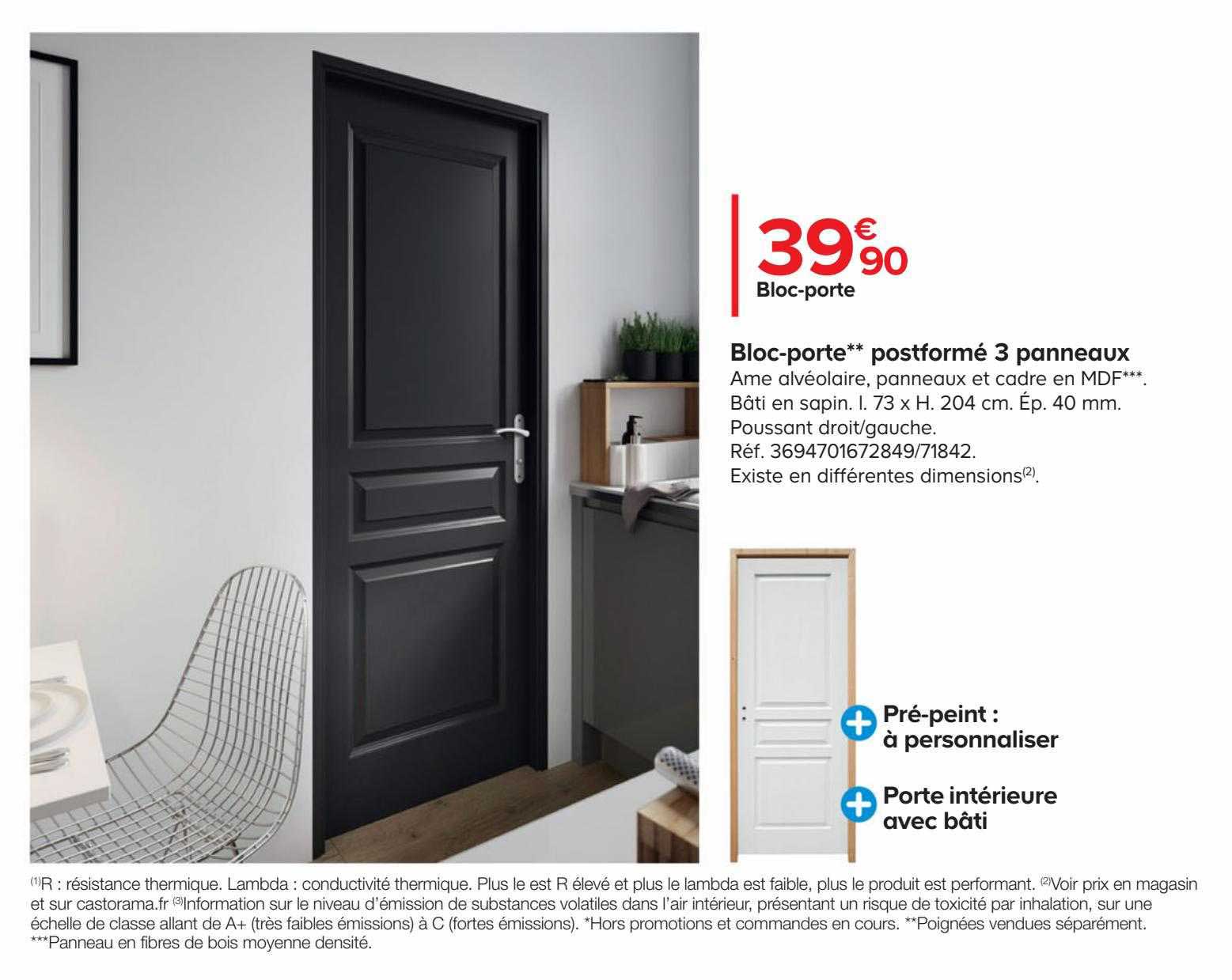 bloc-porte post formé 3 panneaux