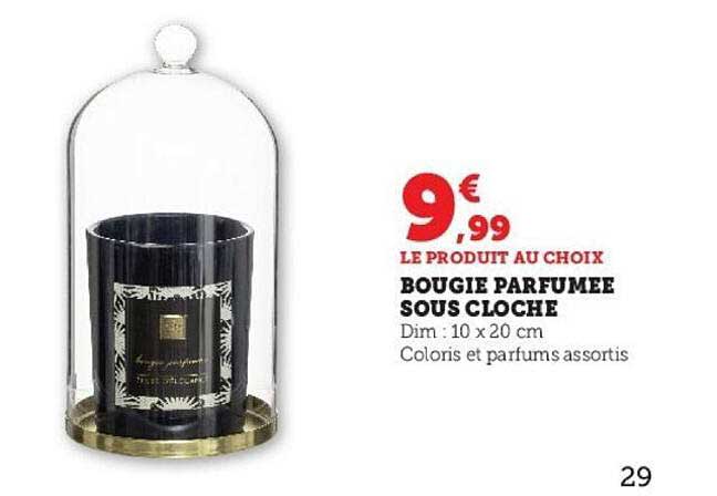 bougie parfumée sous cloche