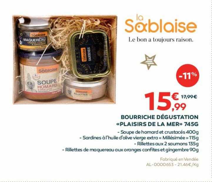 Bourriche Dégustation «plaisirs De La Mer» 745 G
