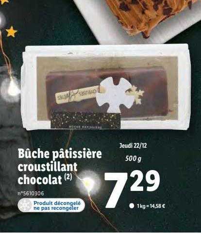 bûche pâtissière croustillant chocolat